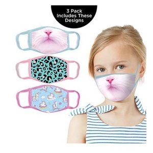 ABG Accessories 3-Pack Kid Fashionable Masks NWT